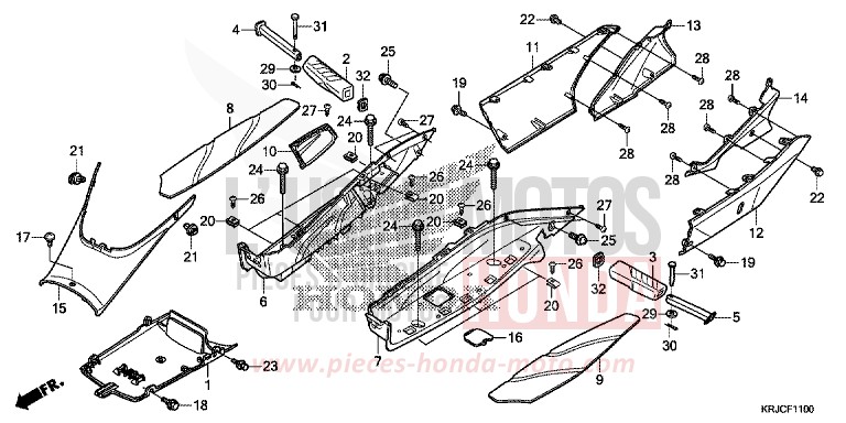 TOLE DE PLANCHER/CACHE CENTRAL de S-wing ABS PEARL COOL WHITE (NHA16) 2012